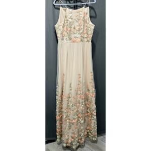 Anthropologie BHLDN - Embroidered Anthropologie Shannon Dress - Floral Gown NEW